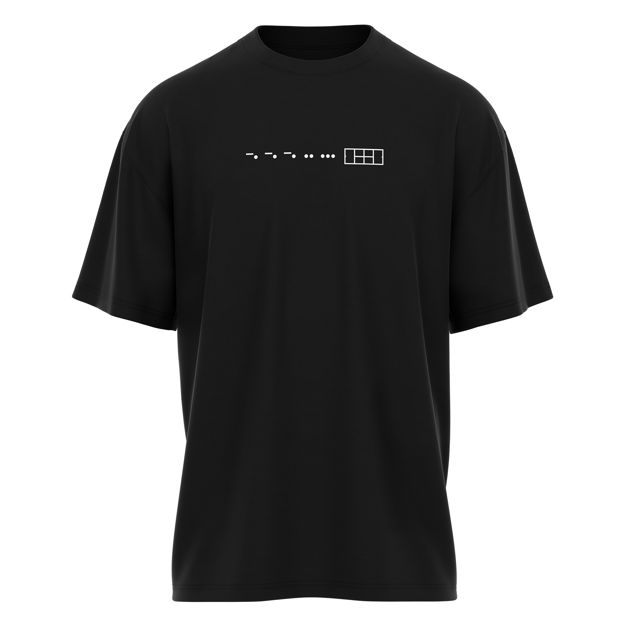 Oversize Tennis T-Shirt Morsecode – Heavy Cotton Court & Street